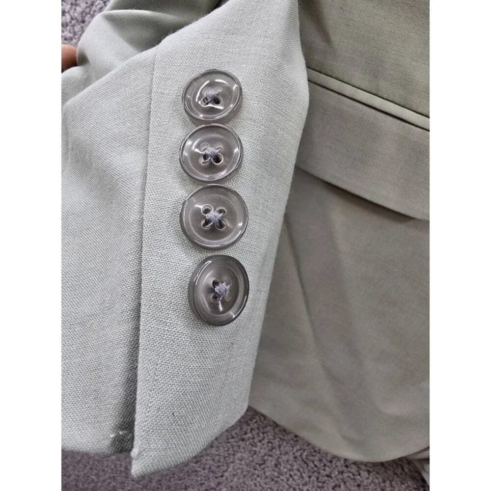 Bar III Slim-Fit Wool Blend Suit Jacket Men's 38L Sage Solid Pockets Long Sleeve
